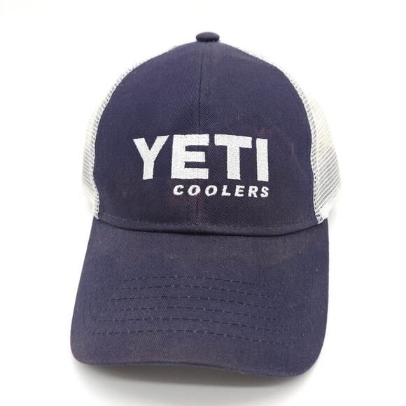 YETI Coolers Mesh Snapback Blue White Hat Baseball Dad Cap Adjustable Adult - Picture 3 of 7